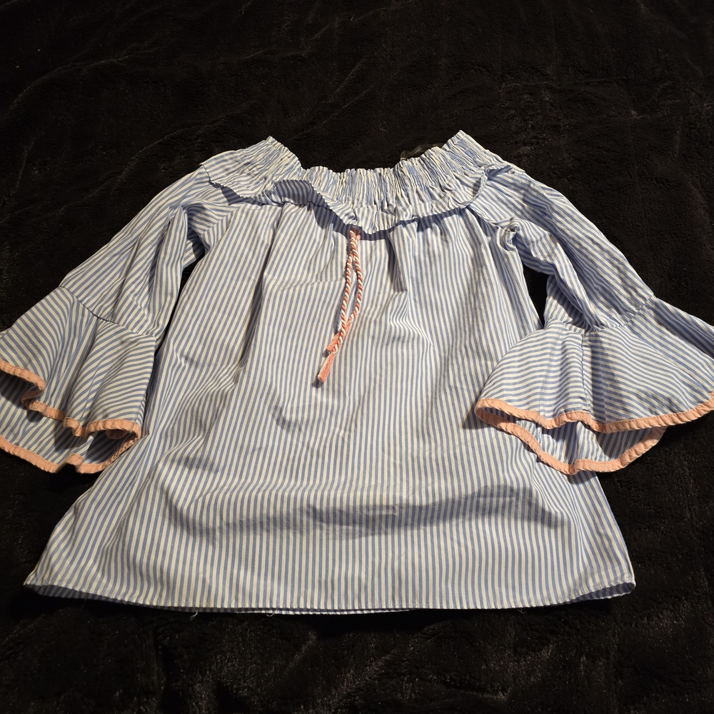 Blue and Pink Striped Kids Blouse